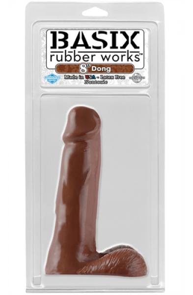 Basix Rubber Works - 8 Inch Dong - Brown