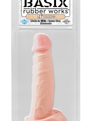 Basix Rubber Works - 9 Inch Dong - Flesh