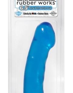 Basix Rubber Works - 6.5 Inch Dong With Suction Cup - Blue