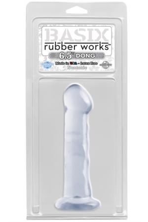 Basix Rubber Works - 6.5 Inch Dong With Suction Cup - Clear