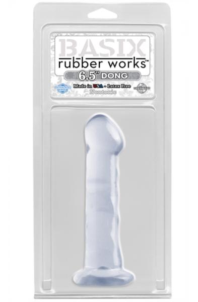 Basix Rubber Works - 6.5 Inch Dong With Suction Cup - Clear