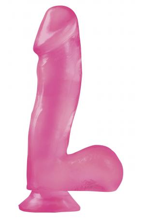 Basix Rubber Works - 6.5 Inch Dong With Suction Cup - Pink