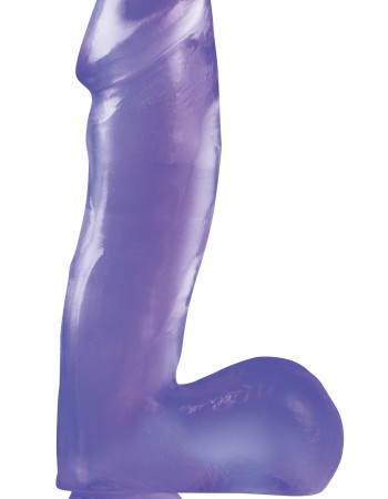 Basix Rubber Works - 6.5 Inch Dong With Suction Cup - Purple