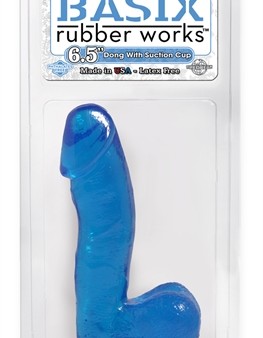 Basix Rubber Works - 6.5 Inch Dong With Suction Cup - Blue