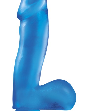 Basix Rubber Works - 6.5 Inch Dong With Suction Cup - Blue