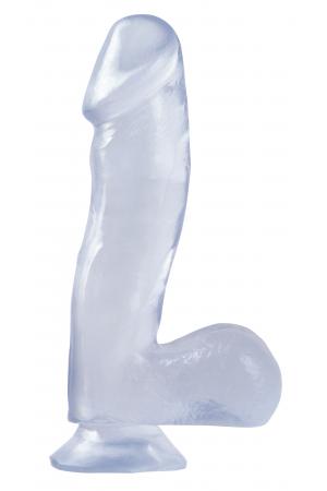 Basix Rubber Works - 6.5 Inch Dong With Suction Cup - Clear