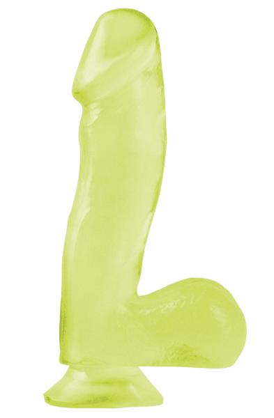 Basix Rubber Works - 6.5 Inch Dong With Suction Cup - Glow-in-the-Dark