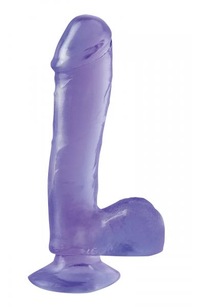 Basix Rubber Works - 7.5 Inch Dong With Suction Cup - Purple