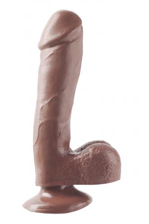 Basix Rubber Works - 7.5 Inch Dong With Suction  Cup - Brown