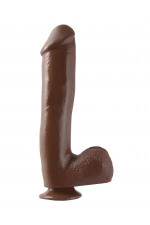 Basix Rubber Works - 10 Inch Dong With Suction - Brown