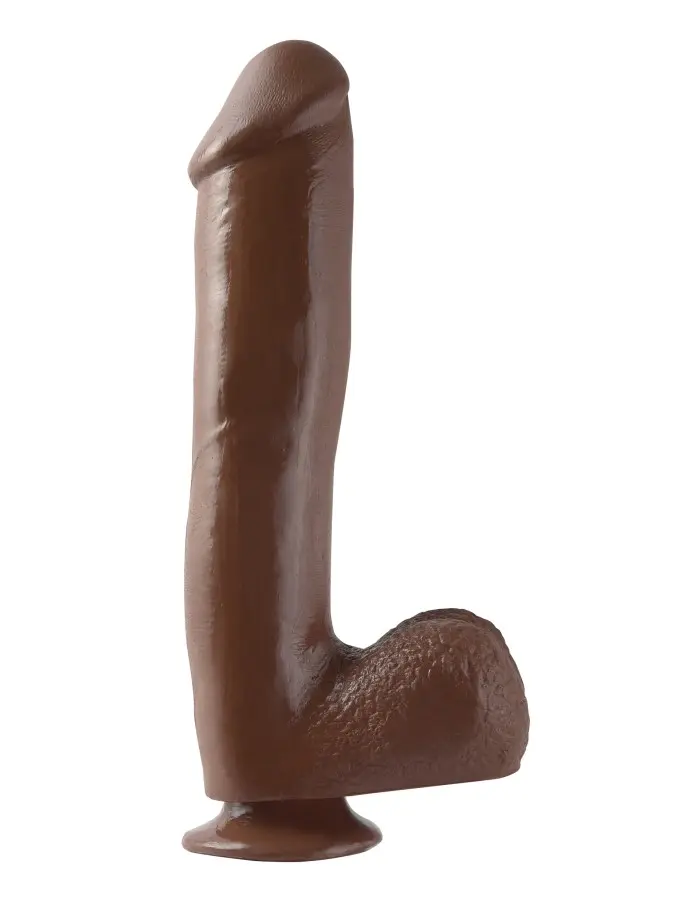 Basix Rubber Works - 10 Inch Dong With Suction - Brown