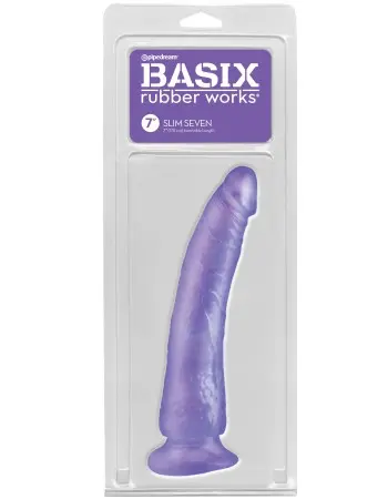 Basix Rubber Works - Slim 7 Inch With Suction Cup - Purple