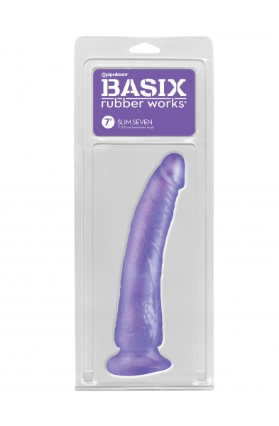 Basix Rubber Works - Slim 7 Inch With Suction Cup - Purple