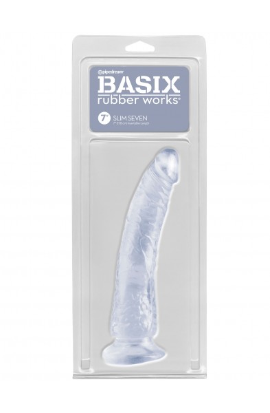 Basix Rubber Works - Slim 7 Inch With Suction Cup - Clear