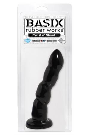 Basix Rubber Works - Twist 'N Shout With Suction Cup - Black