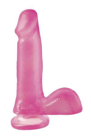 Basix Rubber Works - 6 Inch Dong With Suction Cup - Pink