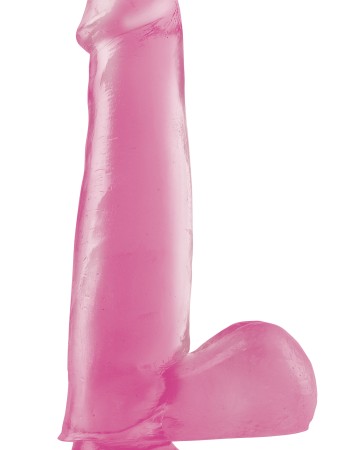 Basix Rubber Works 7.5 Inch Dong With Suction Cup  - Pink