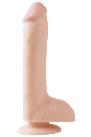 Basix Rubber Works 8 Inch Dong With Suction Cup -  Flesh