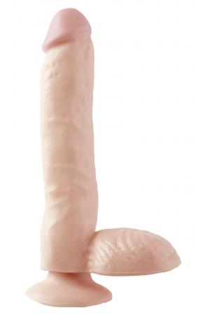 Basix Rubber Works 9 Inch Dong With Suction Cup - Flesh