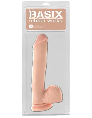 Basix Rubber Works 12 Inch Mega Dildo - Flesh