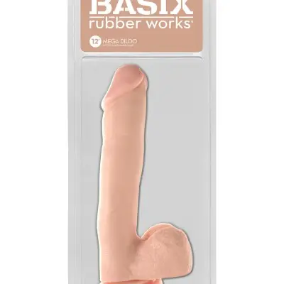 Basix Rubber Works 12 Inch Mega Dildo - Flesh