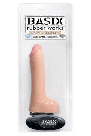 Basix Rubber Works 8 Inch Vibrating Dong - Flesh