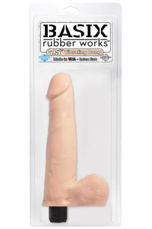 Basix Rubber Works - 7.5" Vibrating Dong - Flesh