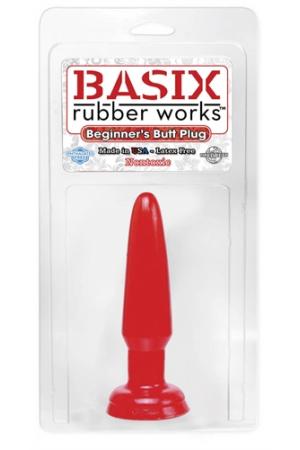 Basix Rubber Works - Beginner's Butt Plug - Red