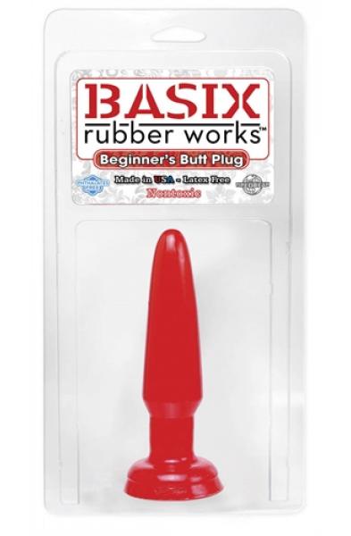 Basix Rubber Works - Beginner's Butt Plug - Red