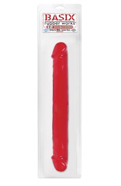 Basix Rubber Works 12 Inch Double Dong - Red