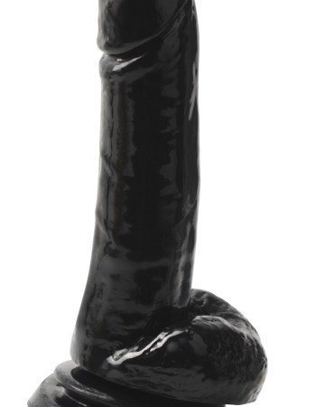 Basix Rubber Works 8 Inch Dong With Suction Cup -  Black