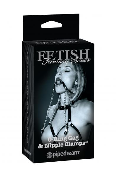 Fetish Fantasy Series Limited Edition O-Ring Gag  and Nipple Clamps - Black