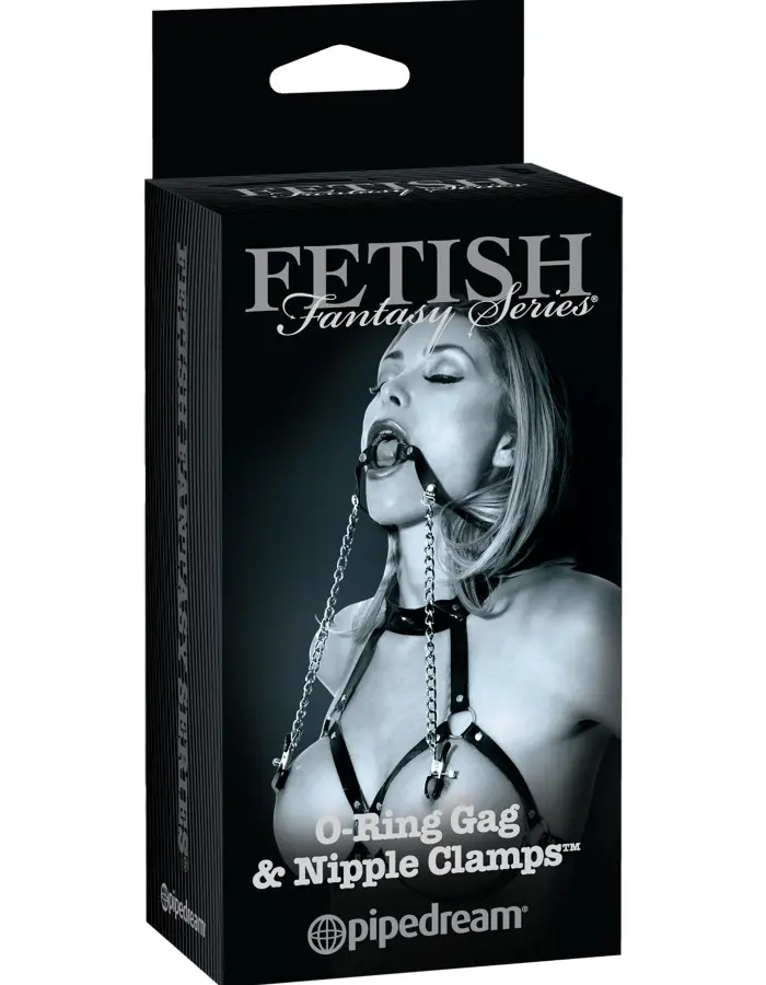 Fetish Fantasy Series Limited Edition O-Ring Gag and Nipple Clamps - Black