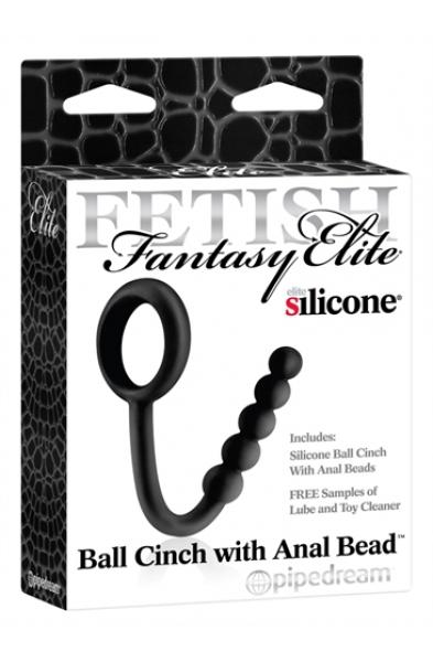 Fetish Fantasy Elite Ball Cinch With Anal Bead - Black