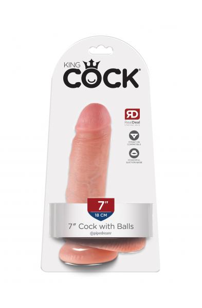 King Cock 7-Inch Cock With Balls - Flesh