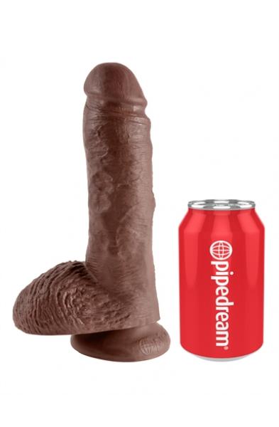 King Cock 8-Inch Cock With Balls - Brown