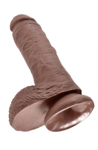 King Cock 8-Inch Cock With Balls - Brown