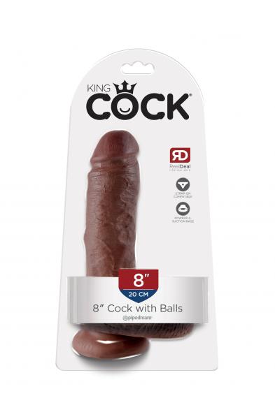 King Cock 8-Inch Cock With Balls - Brown