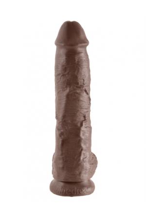 King Cock 10-Inch Cock With Balls - Brown