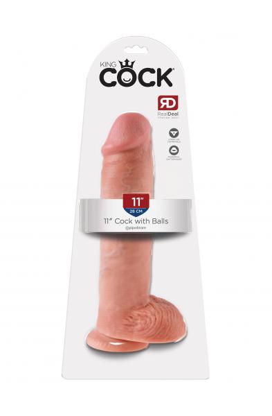 King Cock 11-Inch Cock With Balls - Flesh