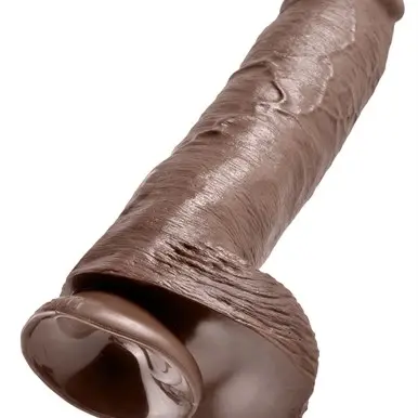 King Cock 11 Inch Cock With Balls  - Brown