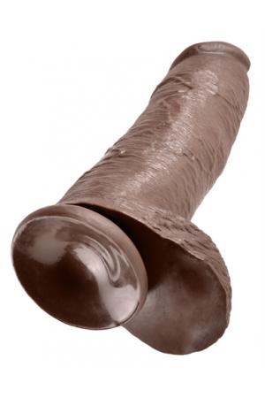 King Cock 12 Inch Cock With Balls - Brown