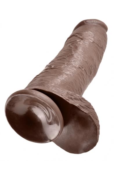 King Cock 12 Inch Cock With Balls - Brown