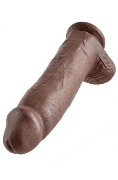 King Cock 12 Inch Cock With Balls - Brown