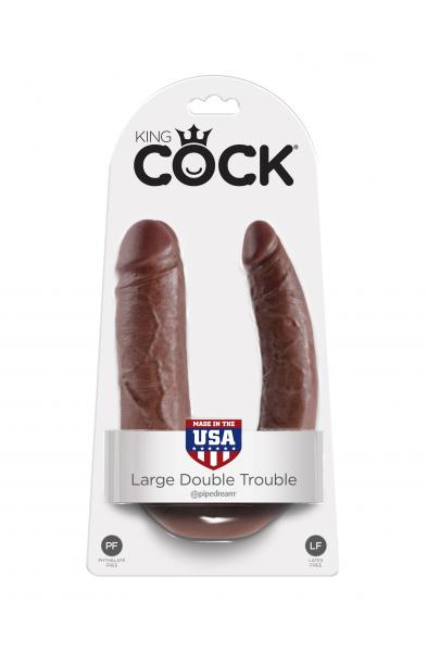 King Cock Double Trouble - Large - Brown