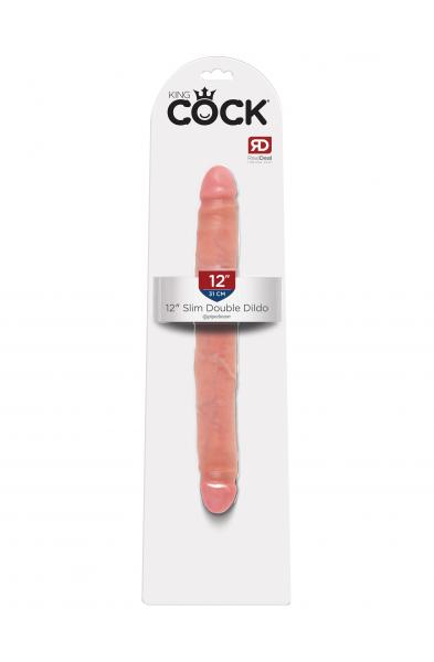 King Cock 12 Inch Slim Double Dildo - Flesh