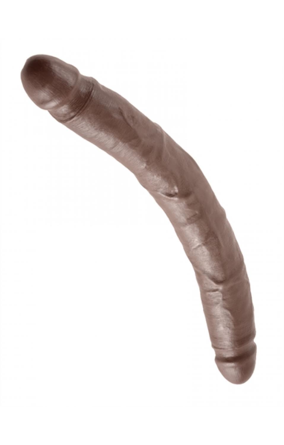 King Cock 12 Inch Slim Double Dildo - Brown - PD5516-29