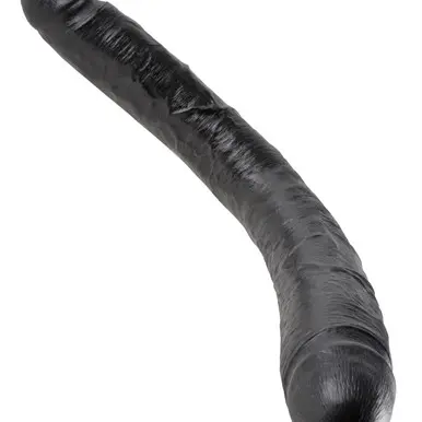 King Cock 16 Inch Thick Double  Dildo - Black