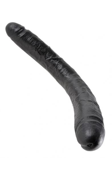 King Cock 16 Inch Thick Double  Dildo - Black