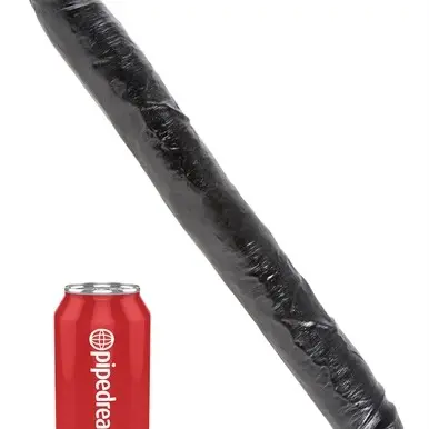 King Cock 16 Inch Thick Double  Dildo - Black